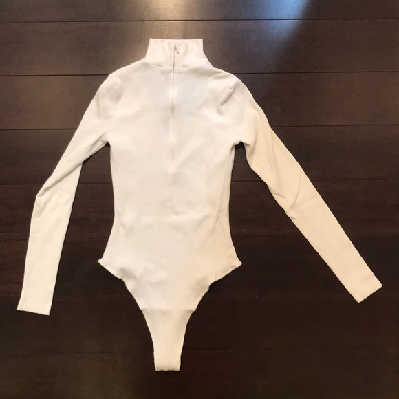 White Ribbed Body Suit - Picture 3 of 6